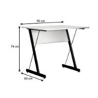 Kit 2 Mesas Para Computador Escrivaninha Zetta 90cm Pés Metálicos Preto - Fit Mobel - 4