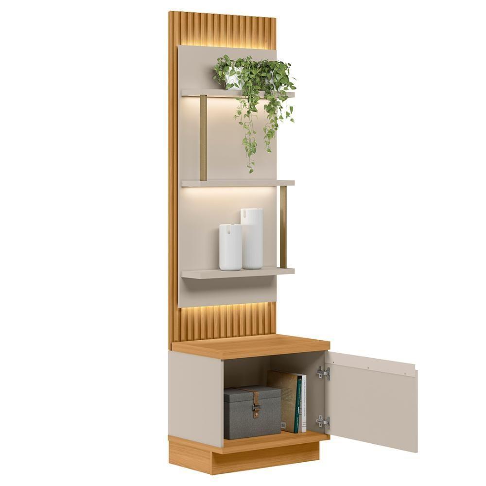 Painel Ripado Com Mesa De Apoio 58cm Real L06 Tauari-off White Fosco - Mpozenato - 6