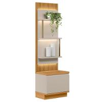 Painel Ripado Com Mesa De Apoio 58cm Real L06 Tauari-off White Fosco - Mpozenato - 1