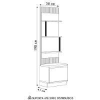 Painel Ripado Com Mesa De Apoio 58cm Real L06 Tauari-off White Fosco - Mpozenato