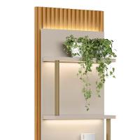 Painel Ripado Com Mesa De Apoio 58cm Real L06 Tauari-off White Fosco - Mpozenato - 7