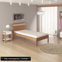 Cama De Solteiro Madeira Cm8010 Amêndoa-branco - Tecno Mobili - 2