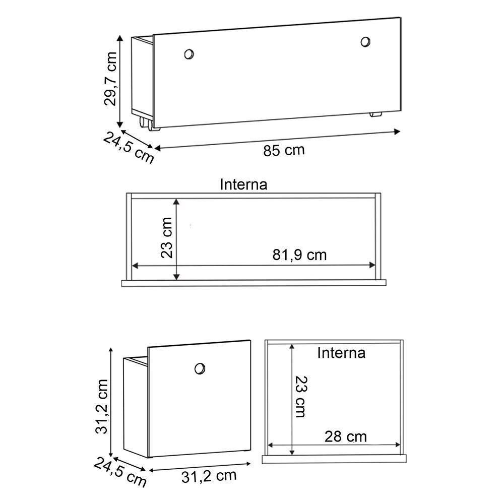 Estante Casinha Infantil Organizadora Com Nichos 2 Gavetas Candy L03 Branco - Mpozenato - 5