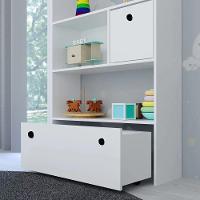 Estante Casinha Infantil Organizadora Com Nichos 2 Gavetas Candy L03 Branco - Mpozenato - 3