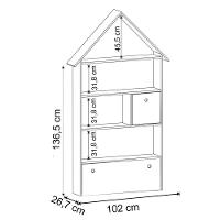 Estante Casinha Infantil Organizadora Com Nichos 2 Gavetas Candy L03 Branco - Mpozenato