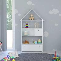 Estante Casinha Infantil Organizadora Com Nichos 2 Gavetas Candy L03 Branco - Mpozenato - 6