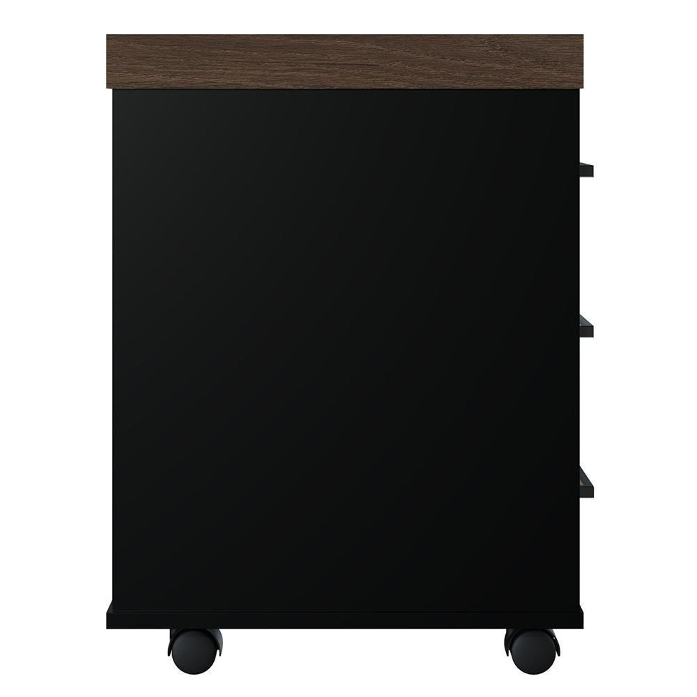 Gaveteiro De Escritório Com Rodízios 3 Gavetas Tamburato Executiva A06 Marrom-preto - Mpozenato - 2