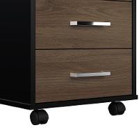 Gaveteiro De Escritório Com Rodízios 3 Gavetas Tamburato Executiva A06 Marrom-preto - Mpozenato - 3