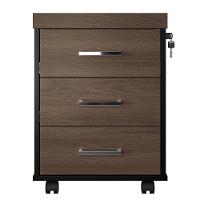 Gaveteiro De Escritório Com Rodízios 3 Gavetas Tamburato Executiva A06 Marrom-preto - Mpozenato