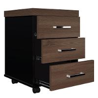 Gaveteiro De Escritório Com Rodízios 3 Gavetas Tamburato Executiva A06 Marrom-preto - Mpozenato - 6