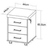 Gaveteiro De Escritório Com Rodízios 3 Gavetas Tamburato Executiva A06 Marrom-preto - Mpozenato - 8