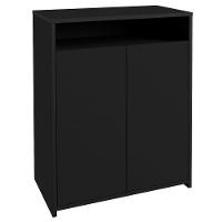 Kit 2 Balcão Para Escritório Café 60cm 2 Portas Look A06 Preto - Mpozenato