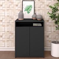 Kit 2 Balcão Para Escritório Café 60cm 2 Portas Look A06 Preto - Mpozenato - 8