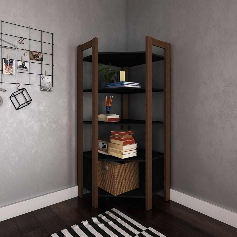 Estante De Canto Closet Multiuso 5 Prateleiras Az1020 Nogal-preto - Tecno Mobili - 2