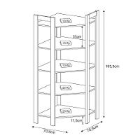 Estante De Canto Closet Multiuso 5 Prateleiras Az1020 Nogal-preto - Tecno Mobili - 5