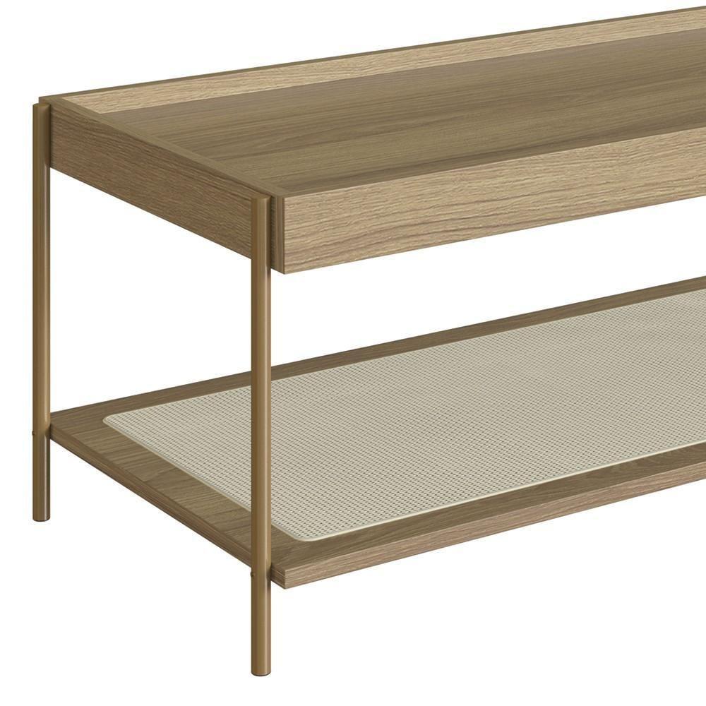 Mesa De Centro Para Sala Pé Metal Arlo A10 Hanover-dourado - Mpozenato - 6