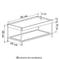 Mesa De Centro Para Sala Pé Metal Arlo A10 Hanover-dourado - Mpozenato