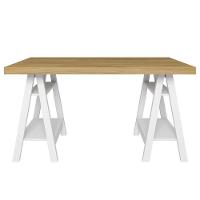 Mesa Escrivaninha 135cm Pés Cavalete Darte A06 Olmo-branco - Mpozenato - 2