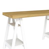 Mesa Escrivaninha 135cm Pés Cavalete Darte A06 Olmo-branco - Mpozenato - 3