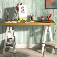 Mesa Escrivaninha 135cm Pés Cavalete Darte A06 Olmo-branco - Mpozenato - 6