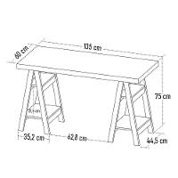 Mesa Escrivaninha 135cm Pés Cavalete Darte A06 Olmo-branco - Mpozenato - 9