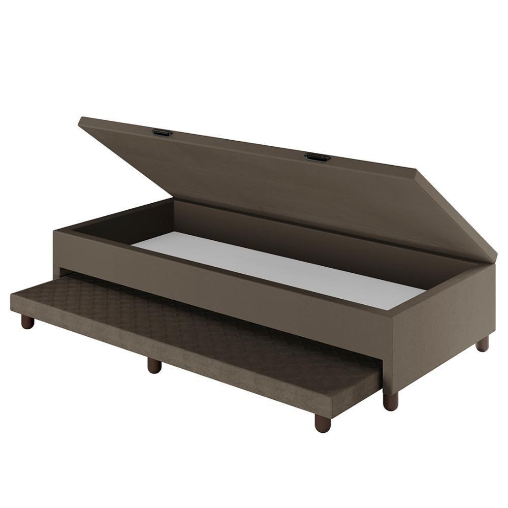 Bicama Casal Box Com Baú 138x188cm Samy S05 Sintético Marrom - Mpozenato - 3