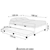 Bicama Casal Box Com Baú 138x188cm Samy S05 Sintético Marrom - Mpozenato - 2