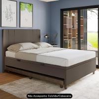 Bicama Casal Box Com Baú 138x188cm Samy S05 Sintético Marrom - Mpozenato - 6