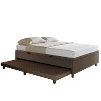 Bicama Casal Box Com Baú 138x188cm Samy S05 Sintético Marrom - Mpozenato - 7