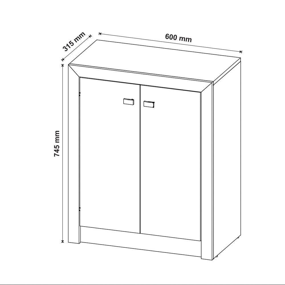 Balcão Para Escritório 2 Portas Me4103 Rústico - Tecno Mobili - 5
