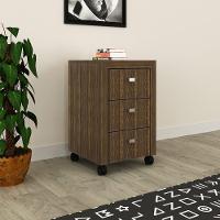 Gaveteiro 3 Gavetas Com Rodízios Me4108 Nogal - Tecno Mobili - 2