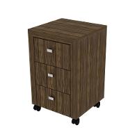 Gaveteiro 3 Gavetas Com Rodízios Me4108 Nogal - Tecno Mobili