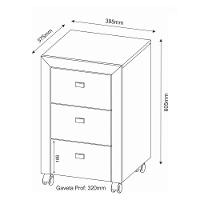 Gaveteiro 3 Gavetas Com Rodízios Me4108 Nogal - Tecno Mobili - 5