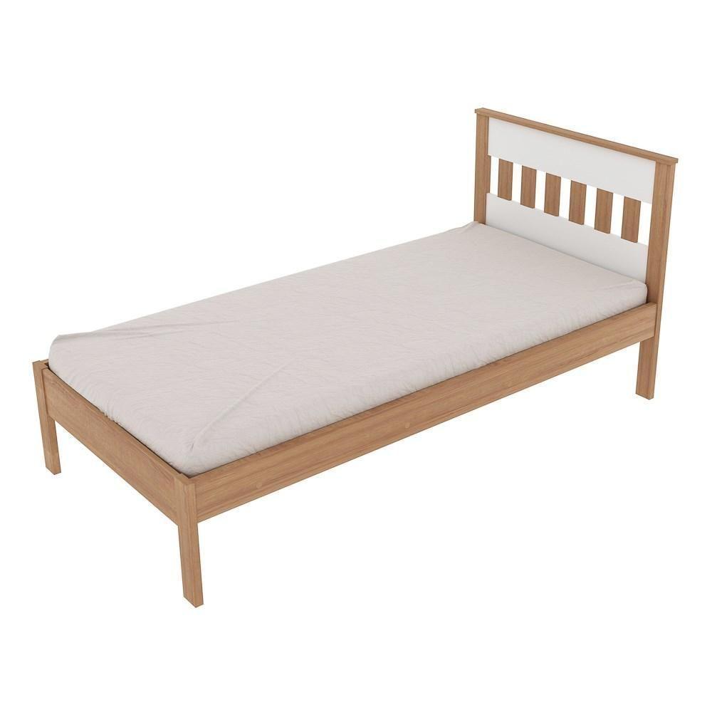 Cama De Solteiro Madeira Cm8006 Amêndoa-branco - Tecno Mobili - 4