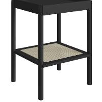 Mesa Lateral Com Prateleira Pés Madeira Arlo A10 Nero-preto - Mpozenato - 5