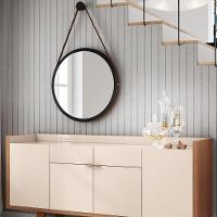 Kit 2 Espelhos Decorativos Redondos 54cm Com Alça Adnet Escandinavo H01 Preto - Mpozenato