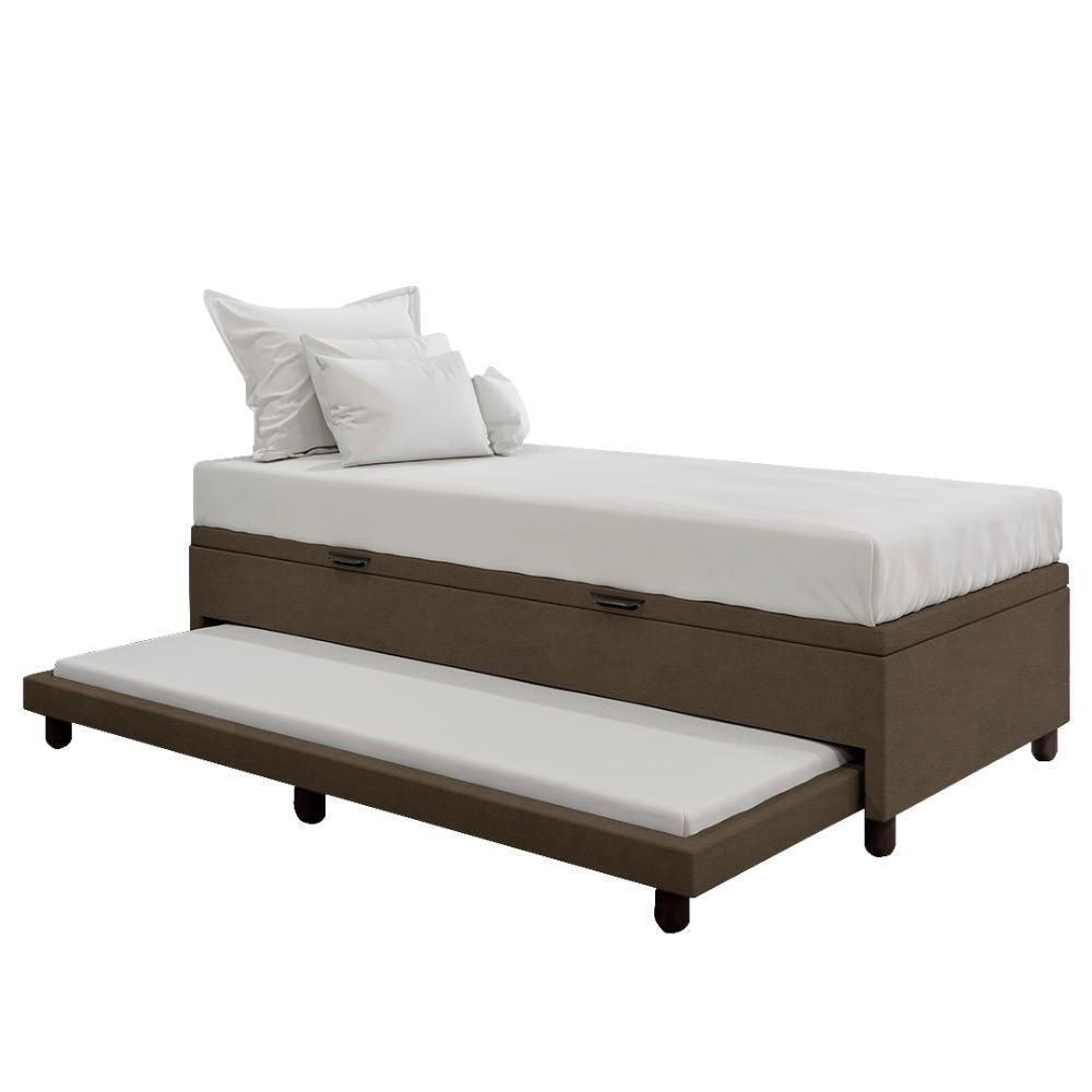 Bicama Box Baú Solteirão 96x188 Cm Samy S05 Veludo Marrom - Mpozenato - 6