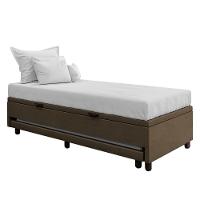 Bicama Box Baú Solteirão 96x188 Cm Samy S05 Veludo Marrom - Mpozenato - 1