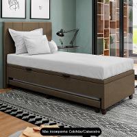 Bicama Box Baú Solteirão 96x188 Cm Samy S05 Veludo Marrom - Mpozenato - 2