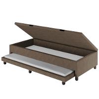 Bicama Box Baú Solteirão 96x188 Cm Samy S05 Veludo Marrom - Mpozenato - 5