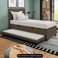 Bicama Box Baú Solteirão 96x188 Cm Samy S05 Veludo Marrom - Mpozenato - 7