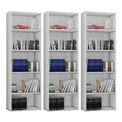 Kit 3 Estantes Livreiro 4 Prateleiras Luiza Branco - Ajl Móveis