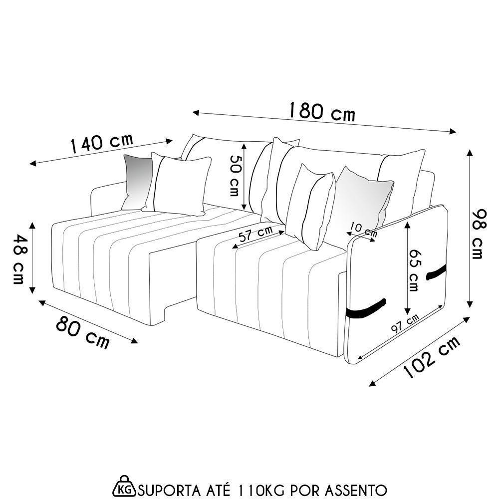 Sofá Cama Retrátil 180cm Essence D05 Linho Cru-camel - Mpozenato - 4