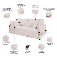 Sofá Cama Retrátil 180cm Essence D05 Linho Cru-camel - Mpozenato - 3