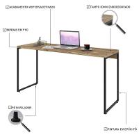 Mesa De Escritório Escrivaninha 150cm Dynamica Industrial C08 Carvalho - Mpozenato - 3