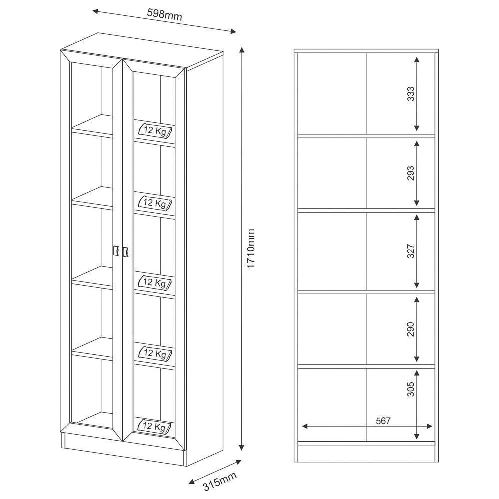 Armário Com 04 Prateleiras Para Home Office Me4115 Rústico - Tecno Mobili - 5