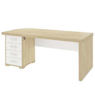 Mesa Para Escritório Com Gavetas Lado Esquerdo Corp A06 Carvalho-branco - Mpozenato