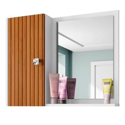 Espelheira Para Banheiro Com Armário 1 Porta Gênova Branco-ripado - Bechara