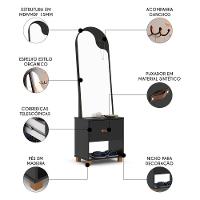 Toucador Penteadeira Com Espelho 1 Gaveta Organic Preto - Ej Móveis - 3