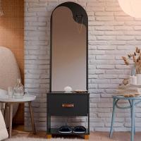 Toucador Penteadeira Com Espelho 1 Gaveta Organic Preto - Ej Móveis - 7